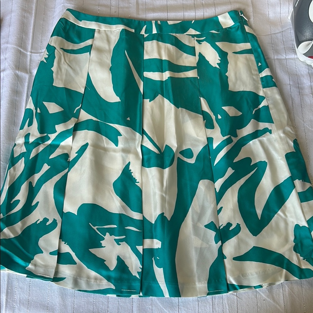 Teal and White Women's Skirt